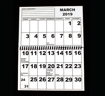 Big Print Date Calendar